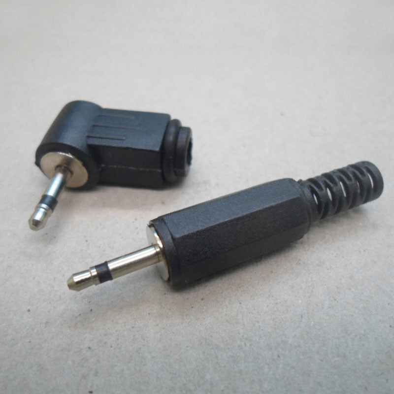 2.5mm Mono Audio Plug 2.5 Wire Type Headphone Plug Connector Angle 90° Adapter