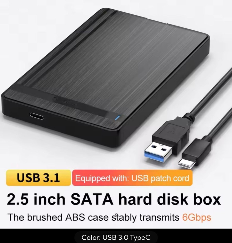 USB 3.0 3TB SATA SSD External Hard Drive Portable Desktop Mobile Hard Disk Case
