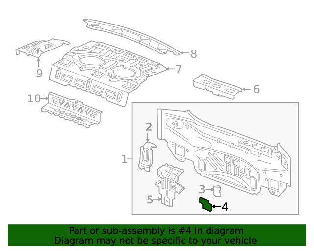 Genuine GM Rear End Panel Bracket 23441344