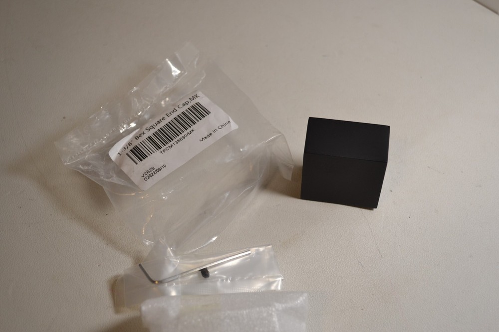 1 3/8" BEX Square Metal End Cap, MK (BLACK)