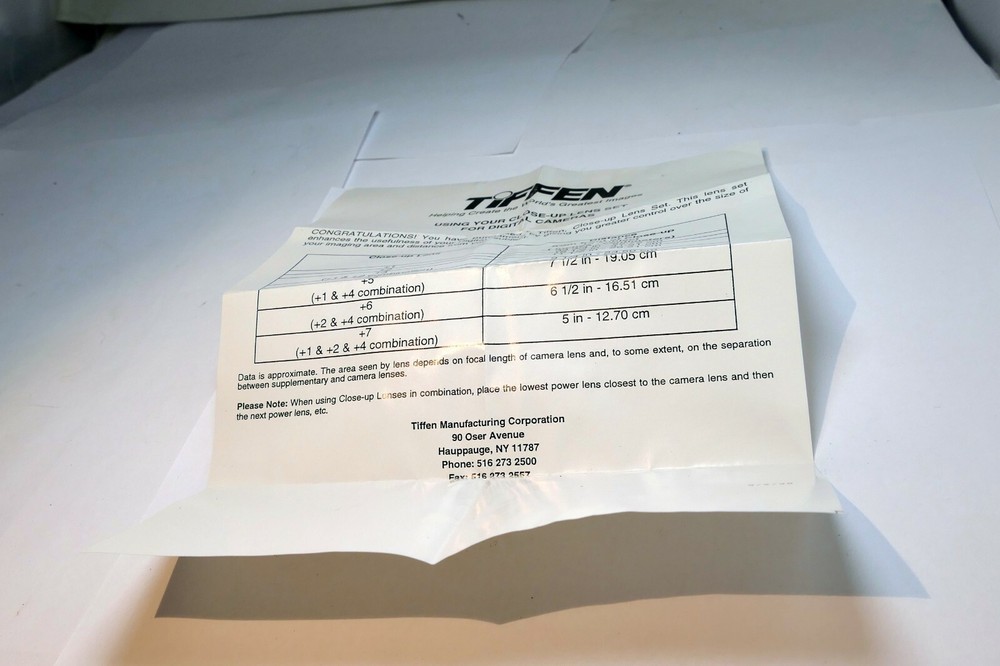 Tiffen Using Your Close-up Lens set filter sales brochure