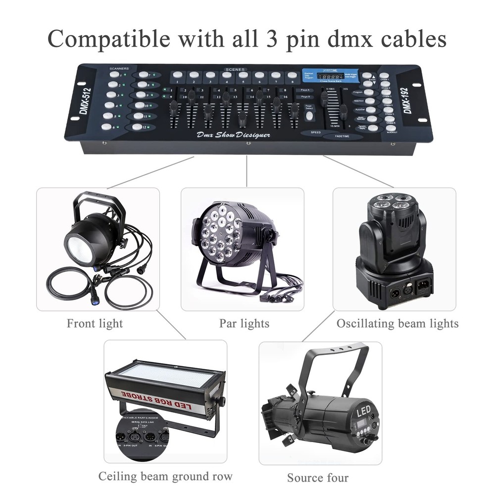 Dmx Controller, Dmx Console,192CH Dmx512 Console, With 2m/6.6 ft DMX Signal C...