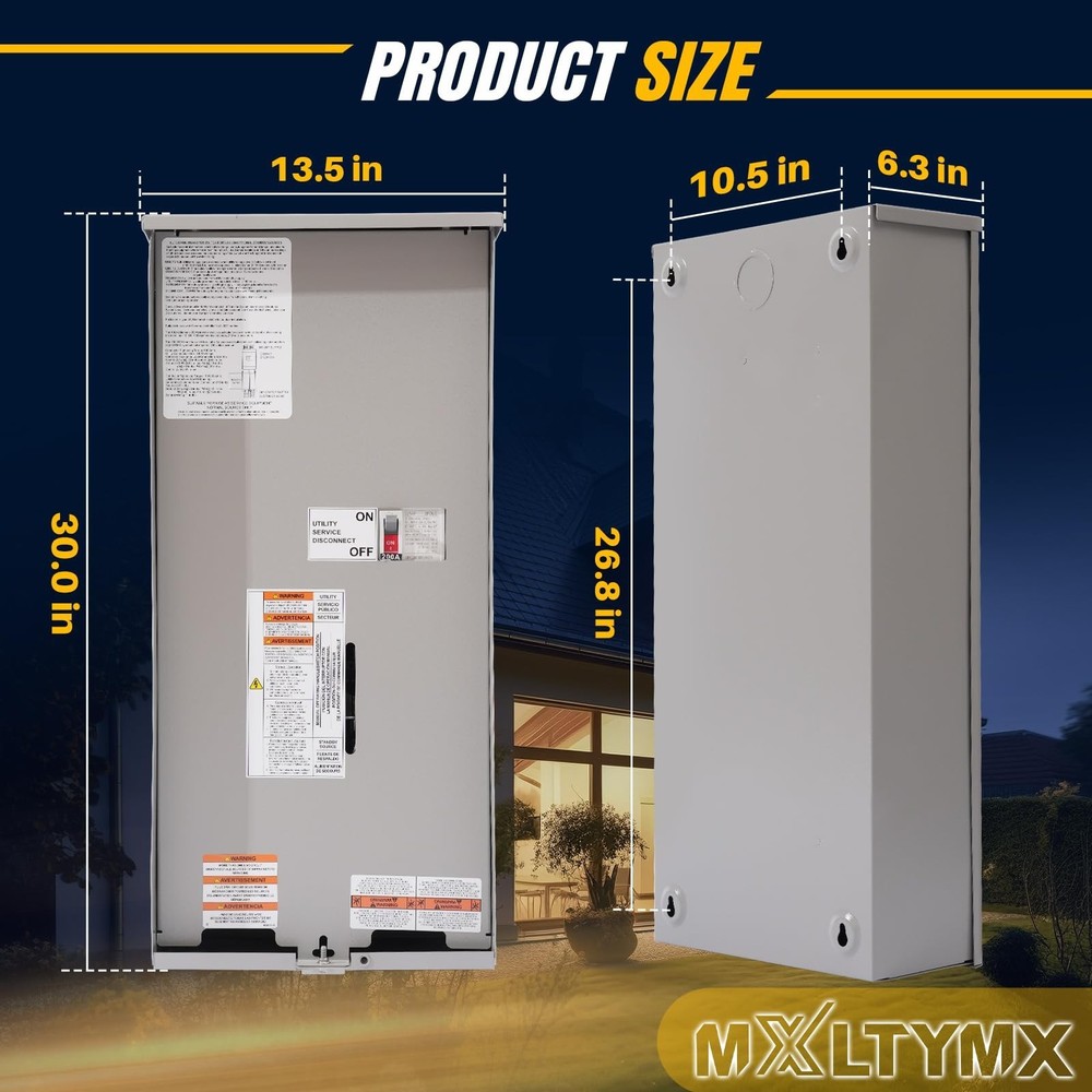 200 Amp Automatic Transfer Switch w/Power Management Replacement for Generac ...