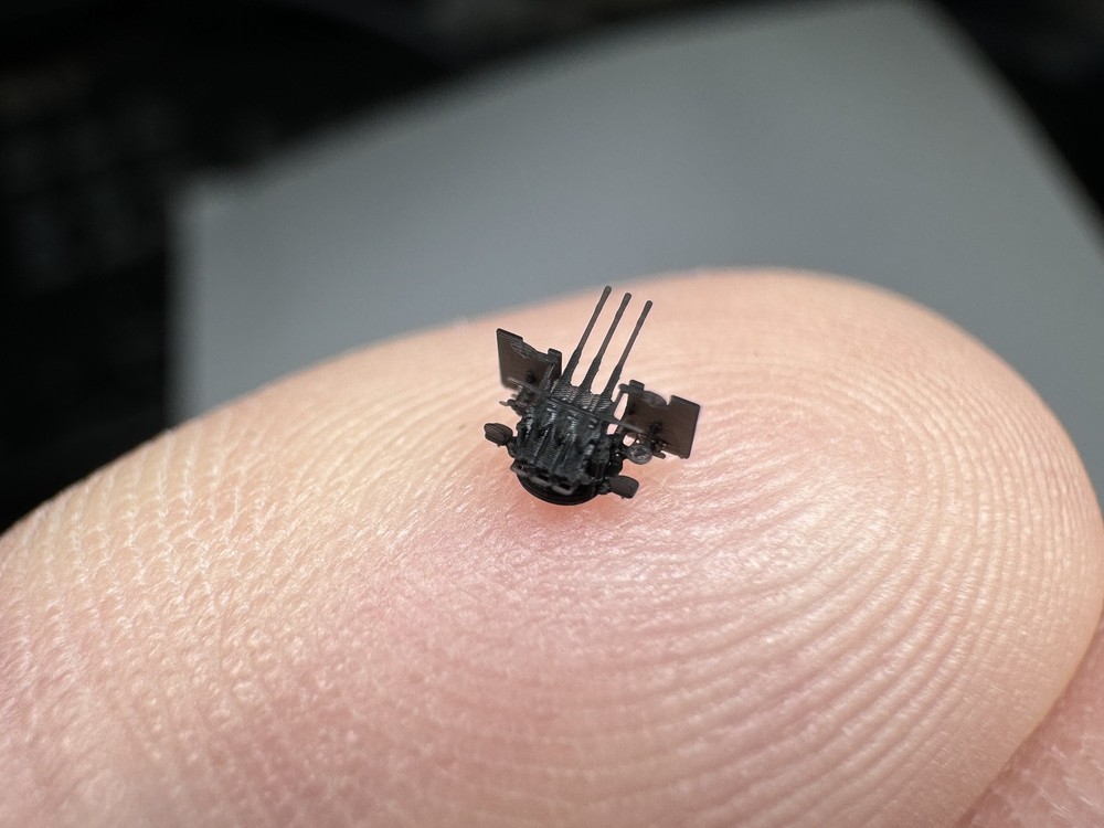 1/700 IJN Type 96 25mm Triple Mount AA Gun(Annular Sight/With Shield)3D Printed