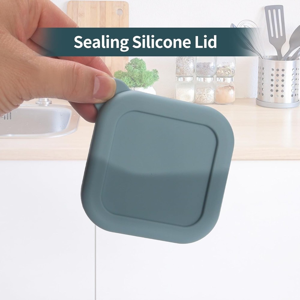 1/2 Cup Silicone Freezer Tray With Lid - Large, Blue 4 Pack