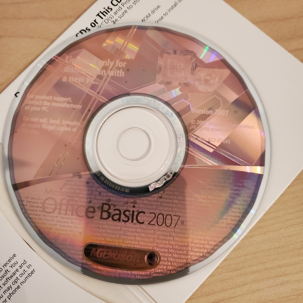 Microsoft Office Basic WORD, EXCEL, OUTLOOK 2007 Full Version OEM