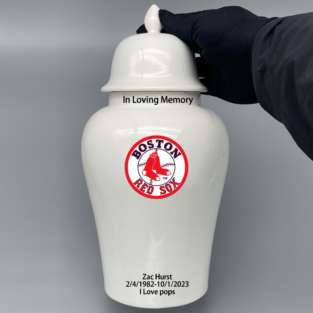 Large Urn for Boston Red Sox Baseball Theme Style,Custom text