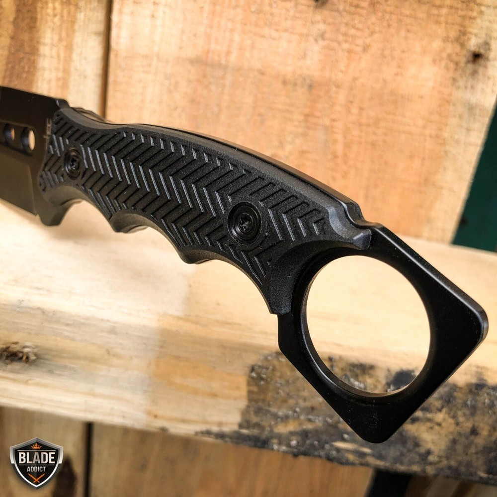2PC 8.5" Fixed Blade Tactical Hunting Knife with ABS Belt Loop Holster Sheath