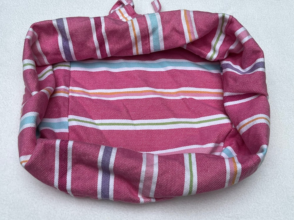 Pottery Barn Kids PINK STRIPPED MEDIUM LINER FOR BASKETS 9” X 10”