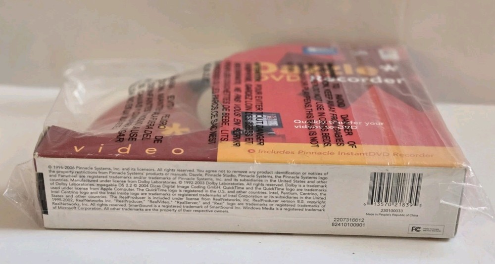 Pinnacle Dazzle DVD Recorder HD Video Capture Device + Studio Software SEALED