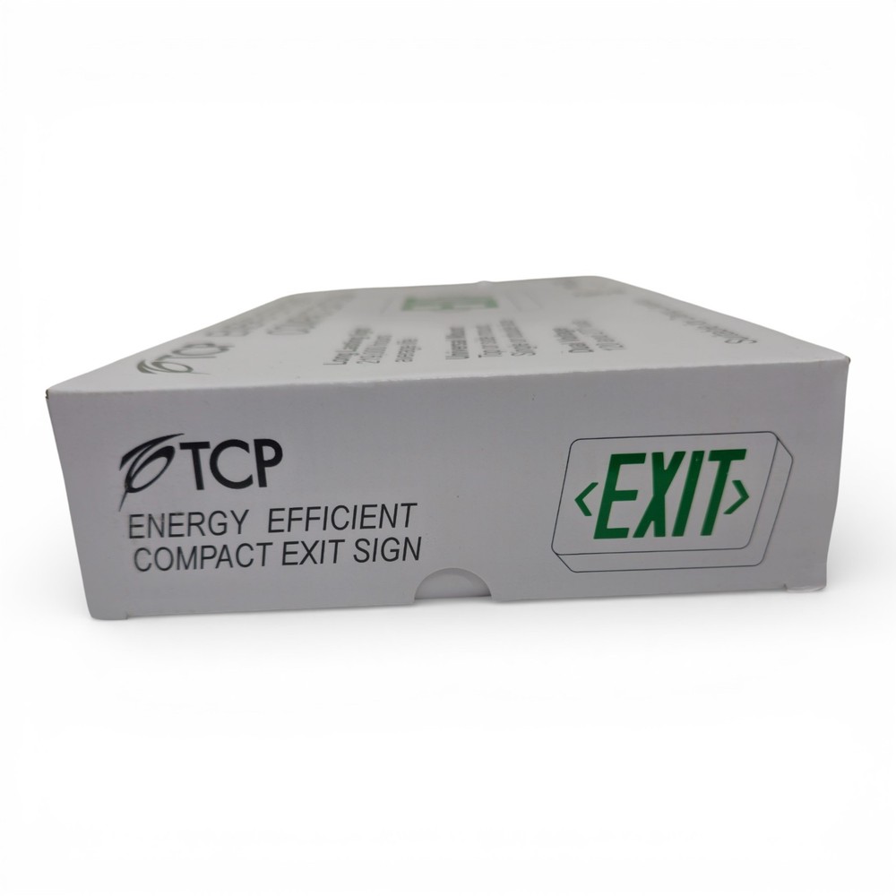 TCP Energy Efficient Compact Exit Sign Dual Voltage 120/277 Universal Mount UL