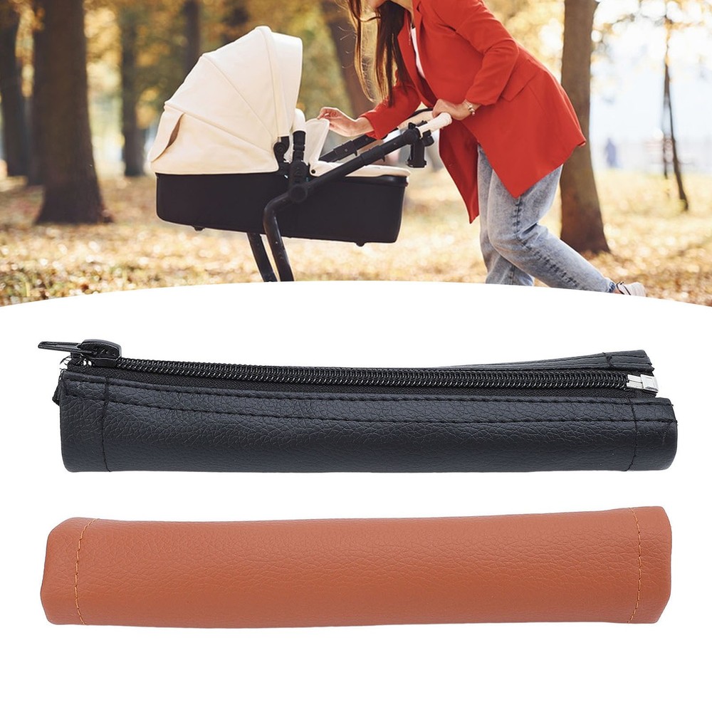 4PCS Stroller Armrest Protective Cover PU Leather Washable Baby Stroller