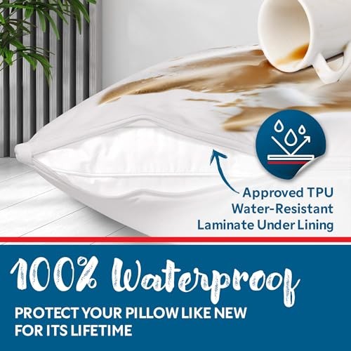 Jersey Knitted Pillow Protector with Zipper Size - Pack Standard 4 1 - White