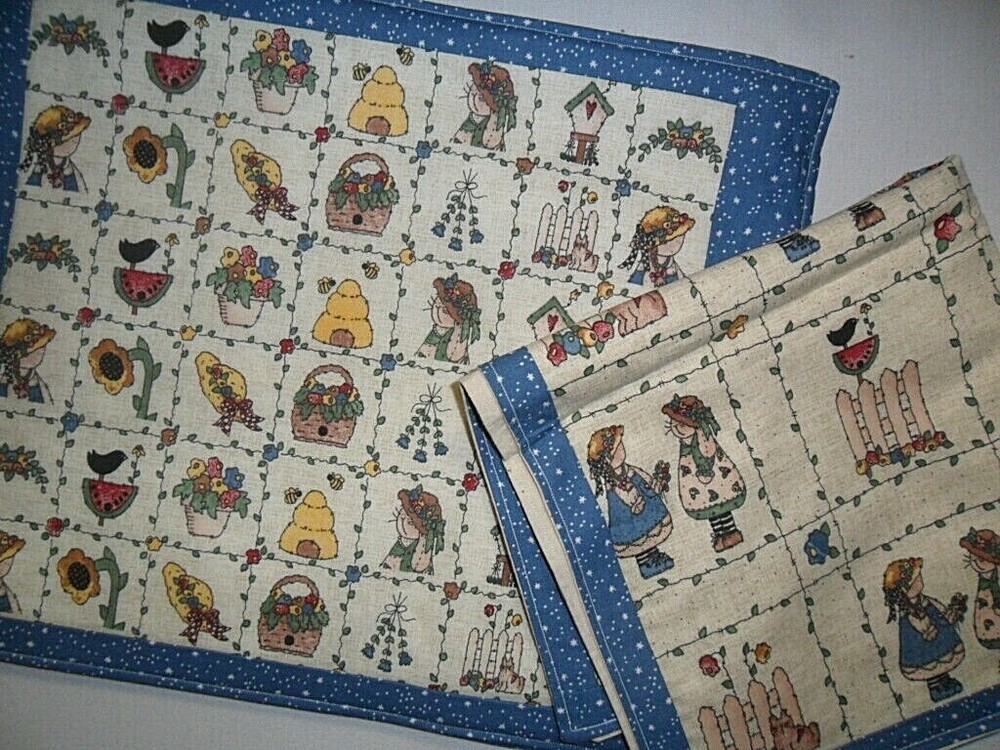 Handmade Placemats and runner garden theme