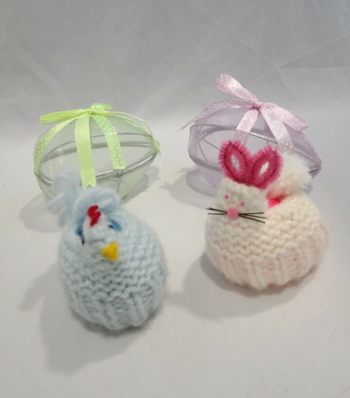Crochet Chicken Bunny Easter Egg Holders Plus 2 Wire Mesh