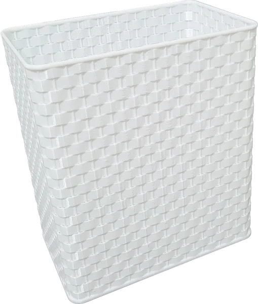 White Woven Wastebasket/Bathroom/Bedroom/Modern Home Decor/Wicker/Rectangle Bin