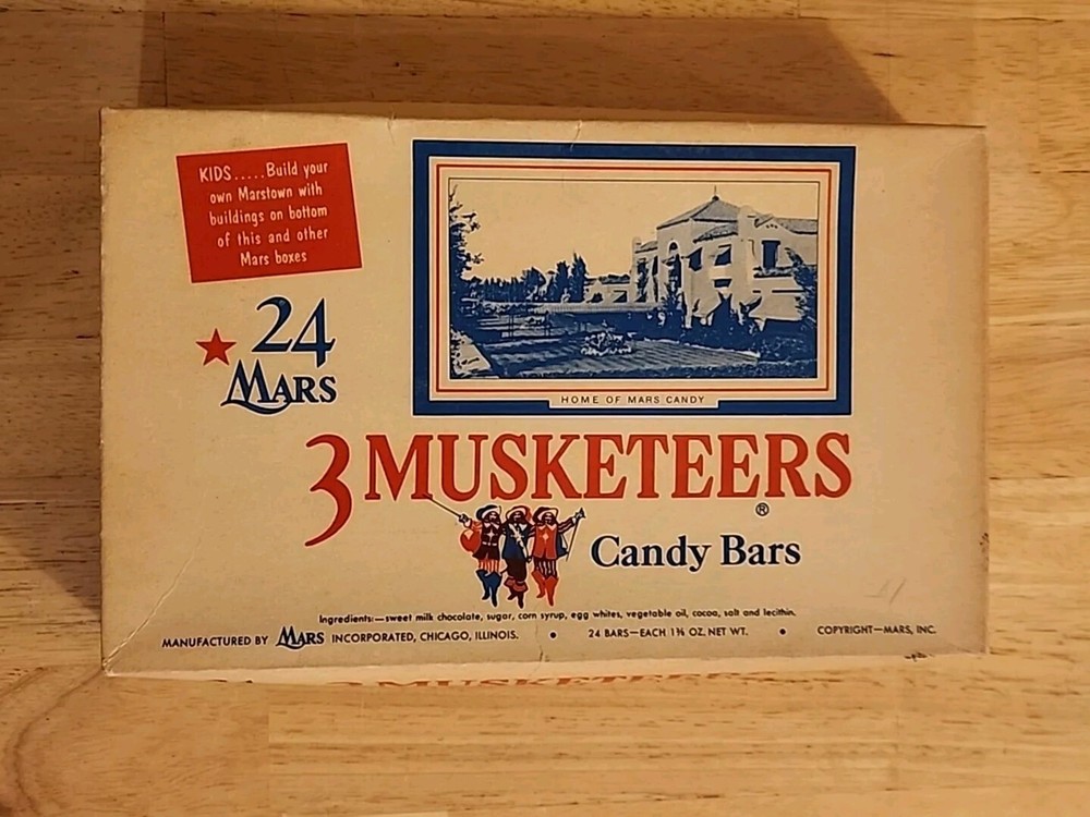 Vintage Mars 3 Musketeers Candy Box