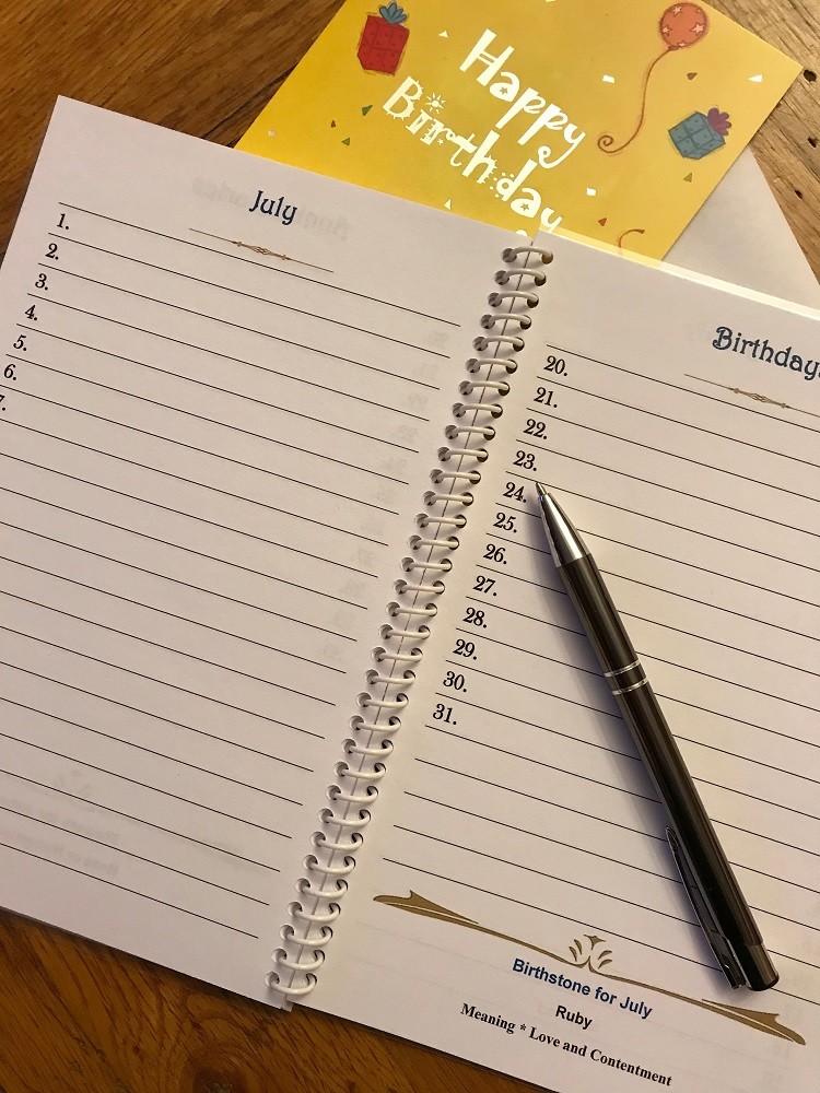 BIRTHDAY Book ANNIVERSARY ORGANIZER Planner Personalized Free