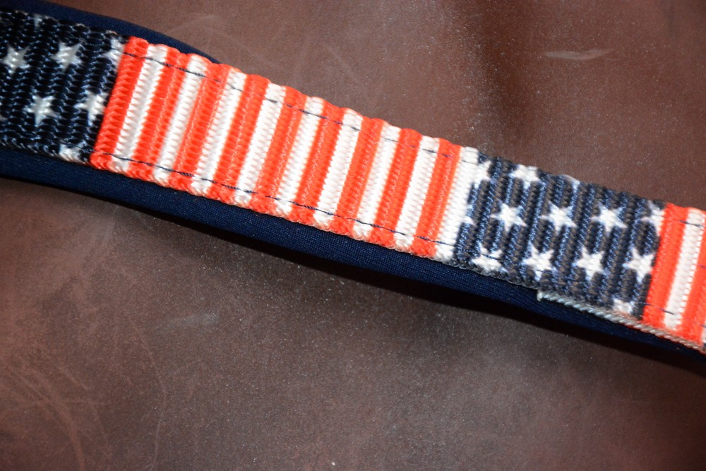 Hilason 1 Inch Iron Sheet Fitting And Fully Adjustable Halter US Flag Polyester