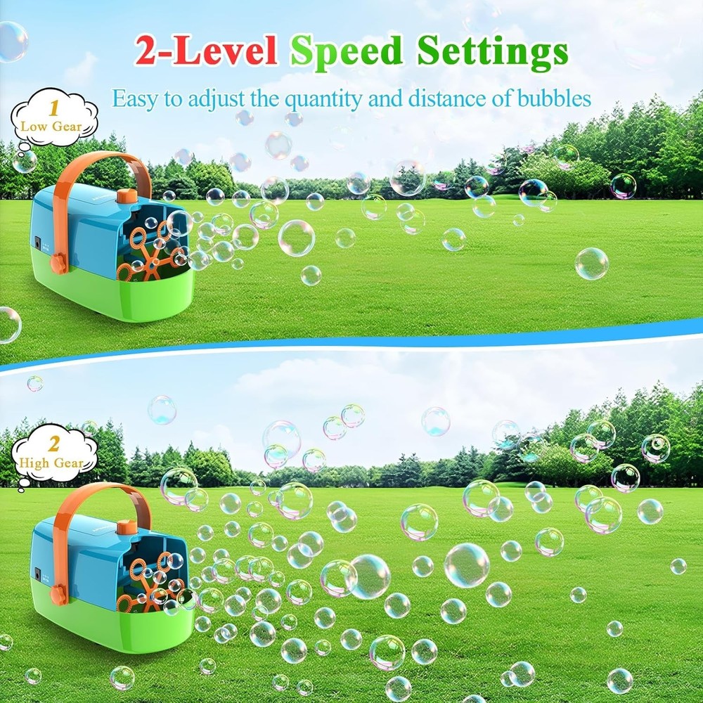 Bubble Machine, 3-in-1 Bubble Maker, Bubble Blower with 3 Bubble Wheels, Make...