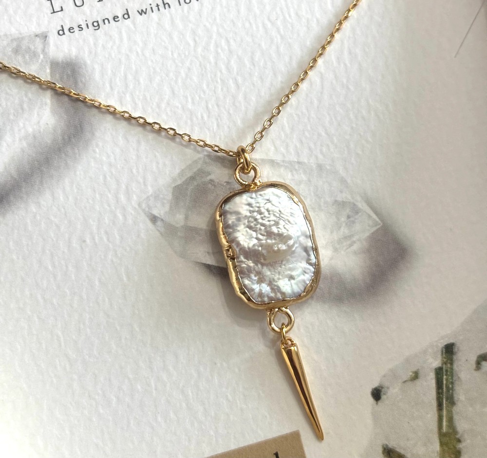 Pearlescent Quill Necklace