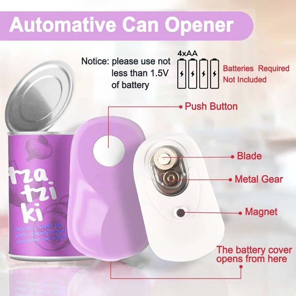 Kratax One Touch Electric Can Opener, Auto Stop by Smart Sensor, No Sharp Edge