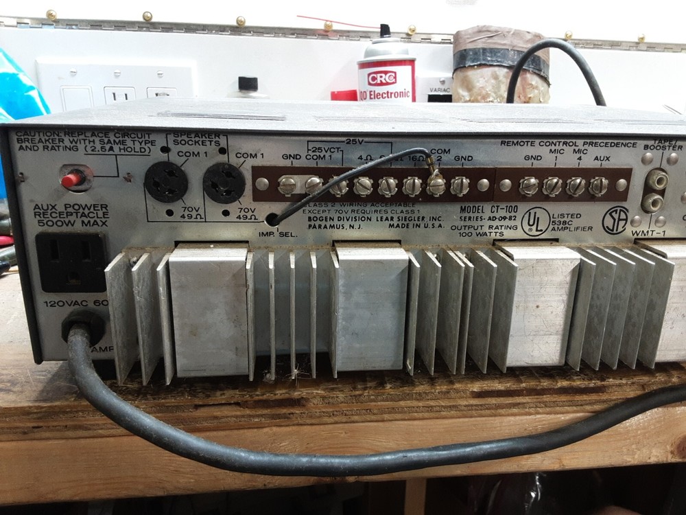 Vintage Bogen CT-100B 4-Channel Input, Single Channel Output Amp Mixer