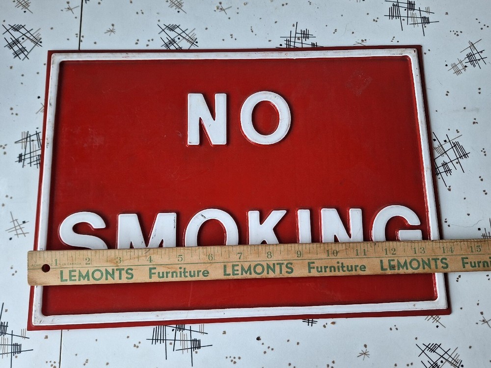 Vintage Plastic No Smoking Sign