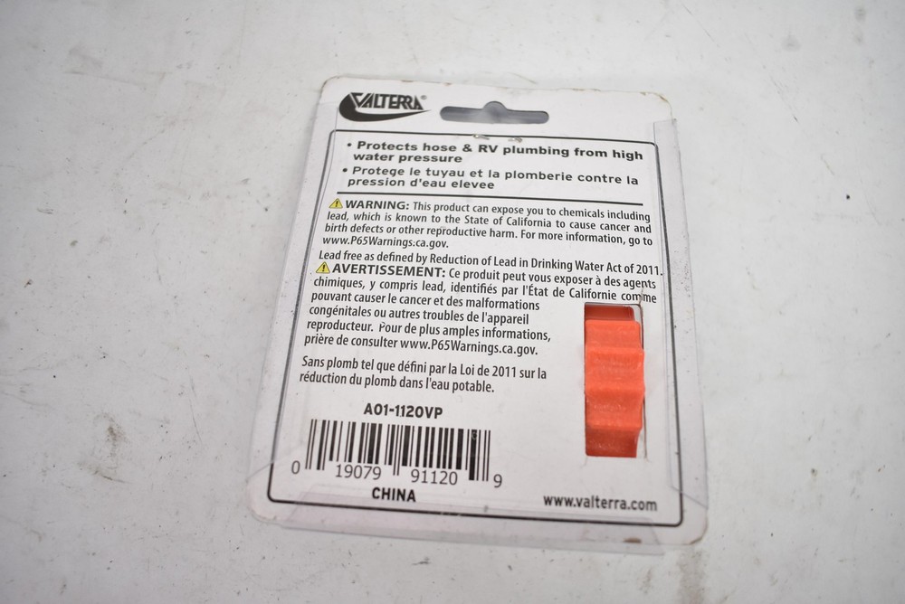 Valterra Water Regulator Lead Free Brass 40-50 PSI RV Camper Plumbing New