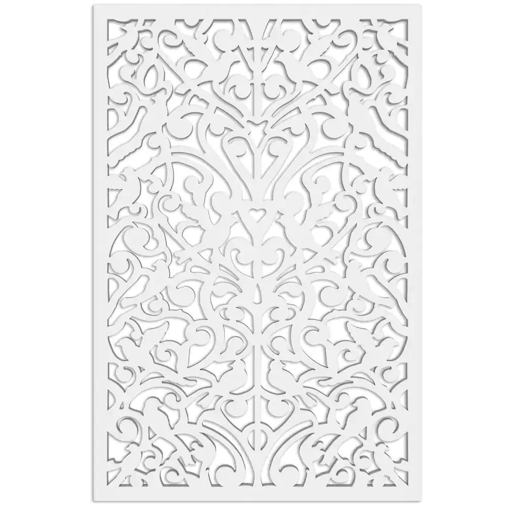 Ginger Dove 4 Ft. X 32 In. White Vinyl Decorative Screen Panel