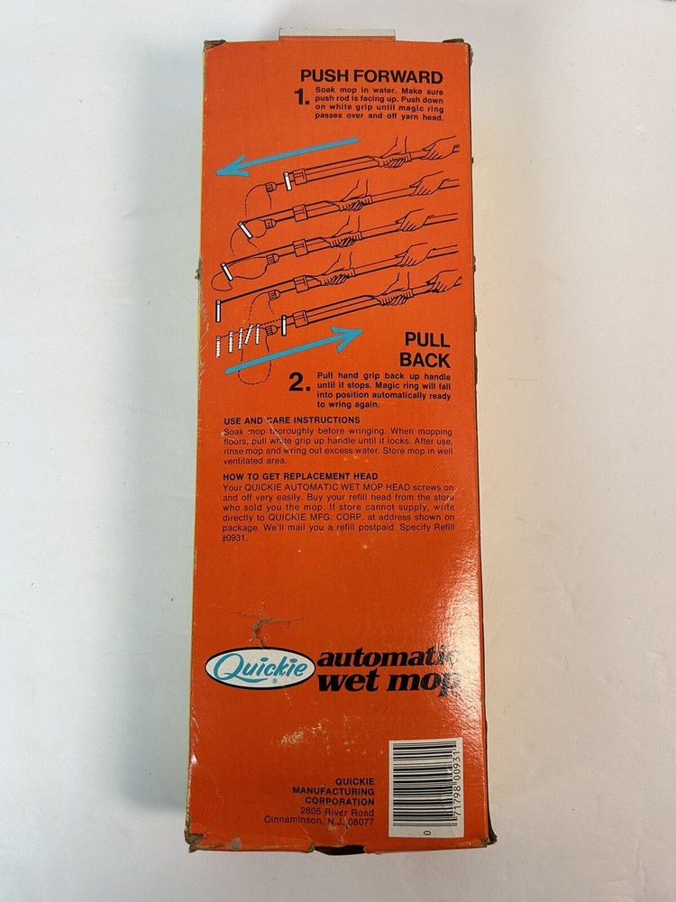 Vintage Quickie Automatic Wet Mop Refill Magic Ring Model 0931 Prop Retro