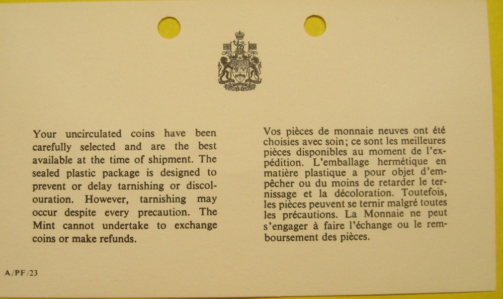 1972 Canada Uncirculated Set Error on Dollar Take a Look
