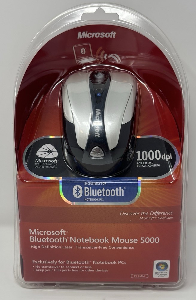 Microsoft Bluetooth Notebook Mouse 5000 - Black For Windows & Mac/New