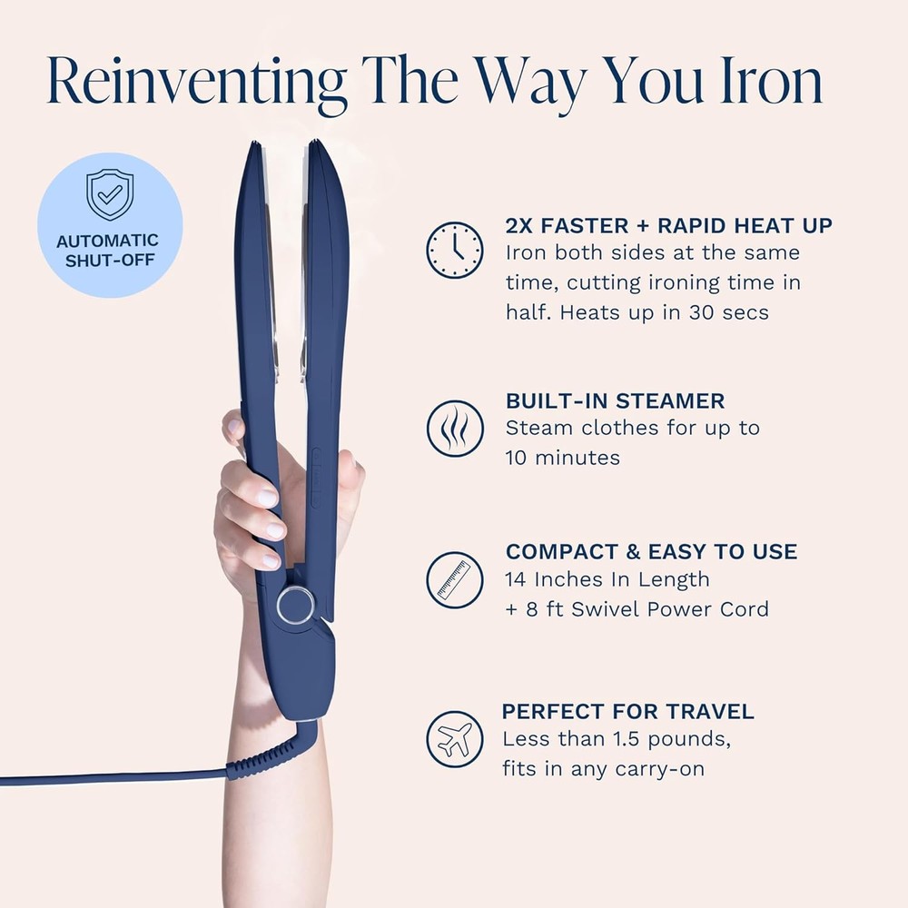 Handheld Iron With Optional Steam Feature - No Ironing Board Required