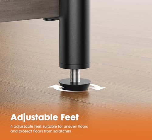 End Table 3-Tier, Small Side Table Nightstand with Storage 1-Pack Modern Grey