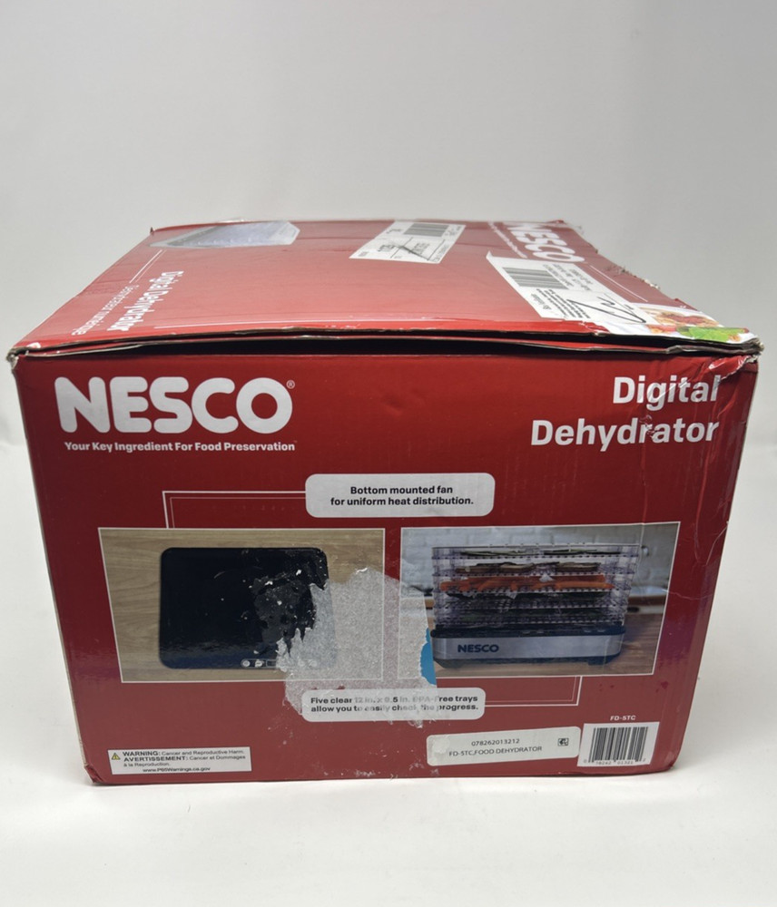 NESCO FD-5TC 5 Clear Tray Rectangular Dehydrator with Digital Timer