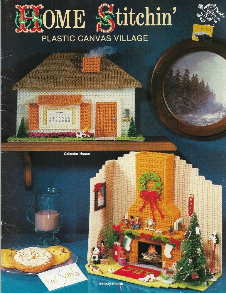 USED HOME STITCHIN' PLASTIC CANVAS VILLAGE 8 DESIGNS PATTERN BOOK HTF