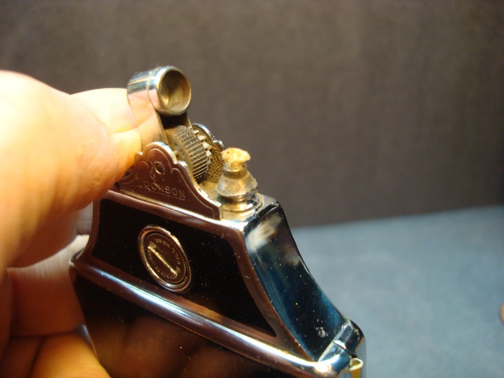 Vtg Ronson Cigarette Case Lighter-Tortoise Shell Enamel-Working-Never Lit