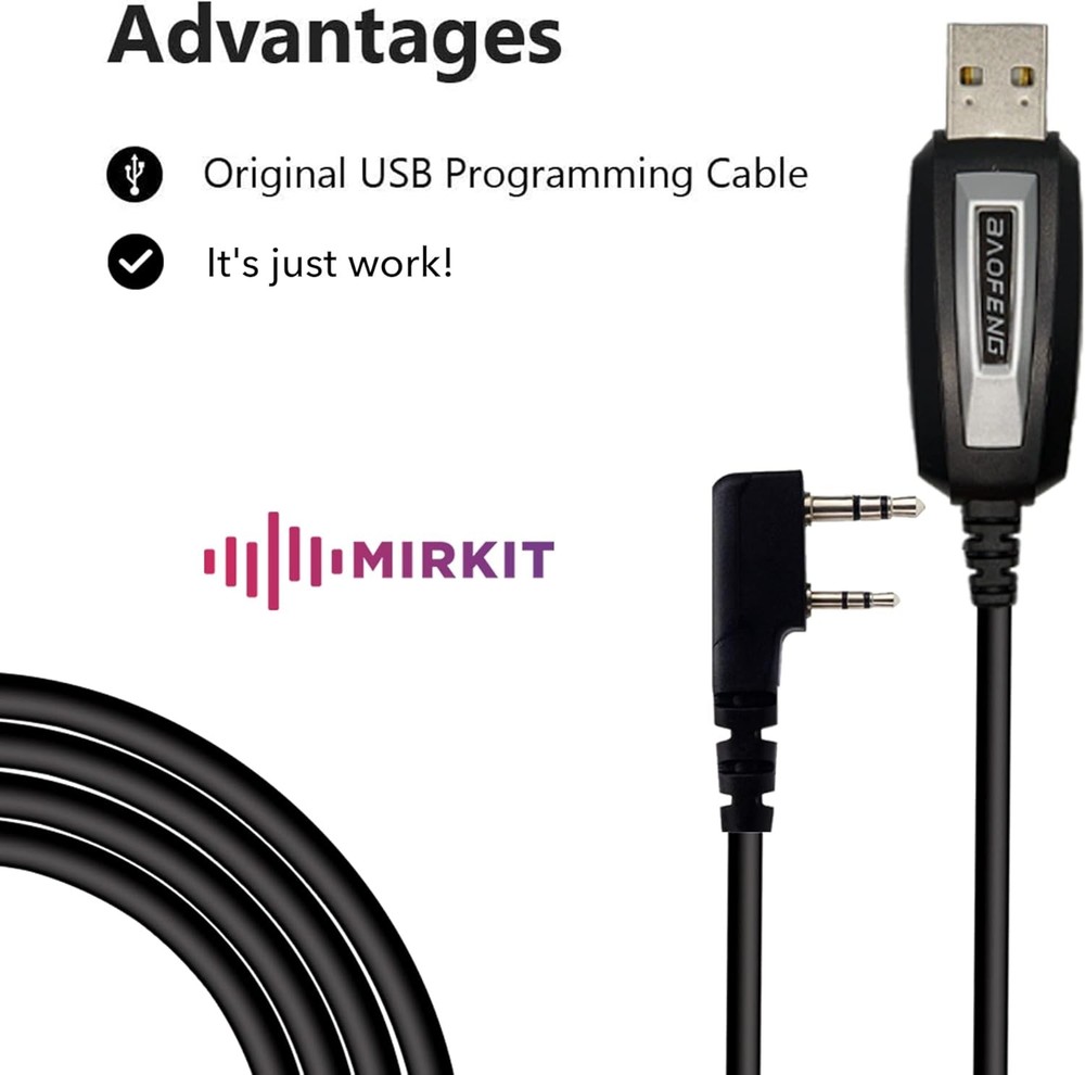 MIRKIT Baofeng Programming Cable for UV-5R
