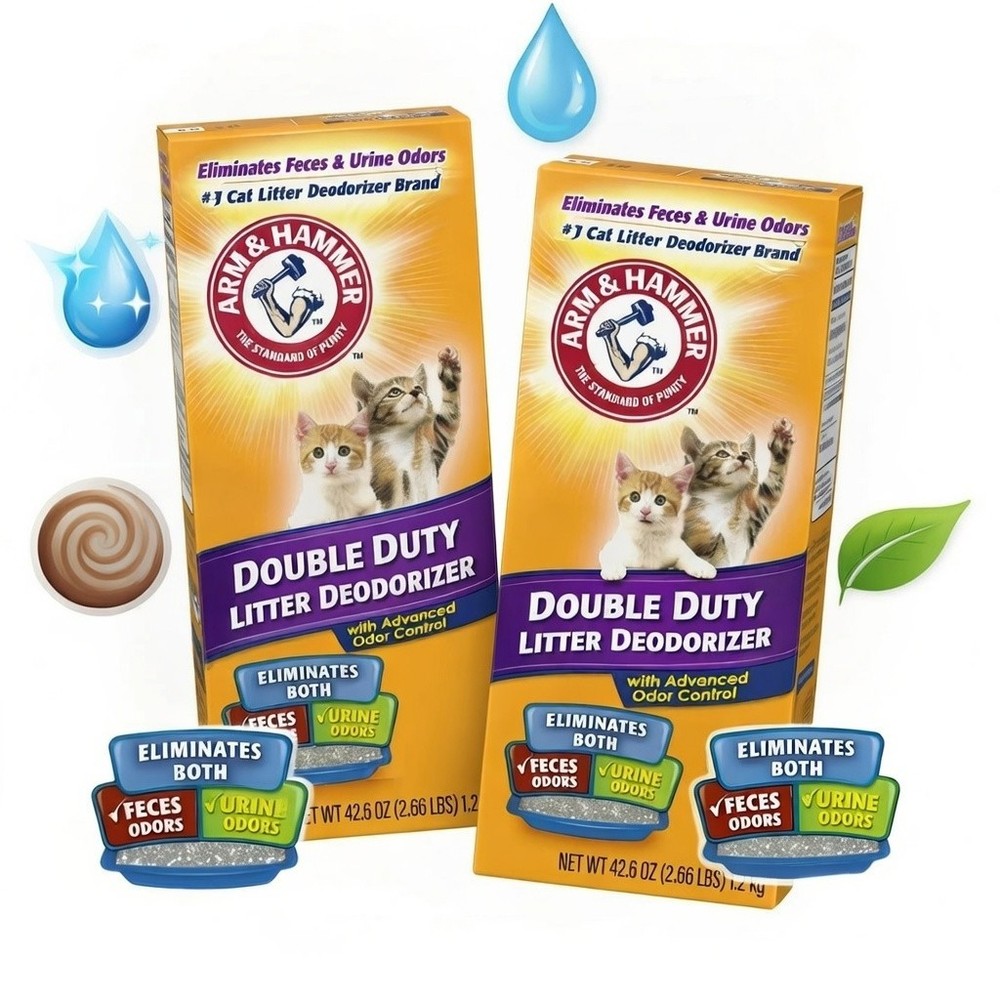(2 Pack) Cat Litter Deodorizer Double Duty, 33 Oz