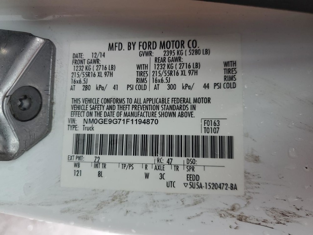 Engine ECM Electronic Control Module 2.5L Fits 14-15 TRANSIT CONNECT 2657036