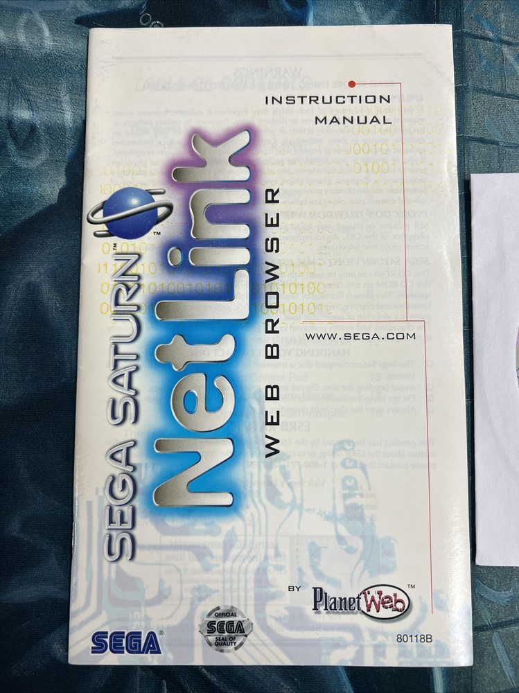 Sega Saturn Netlink Web Browser Disc Version 2 Authentic W/ Instruction Booklet
