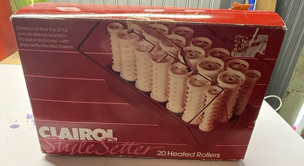 Clairol Style Setter Model C-20R Heated Rollers With 20 Rollers & Original Box