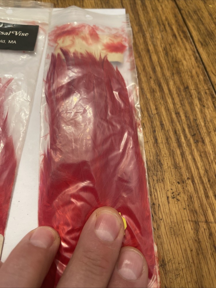 Universal Vise Corp Red Saddle Hackle 2 Packages