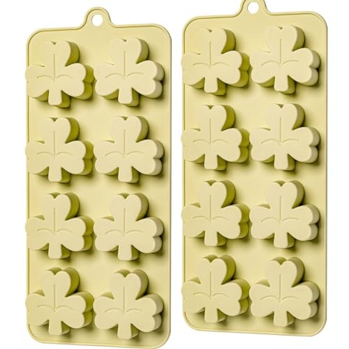 Chocolate Molds, 2 Pack Silicone Dessert Mold, St. Patrick's Day Shamrock
