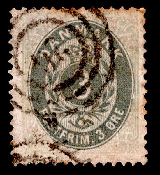 Denmark Scott 25 Used.