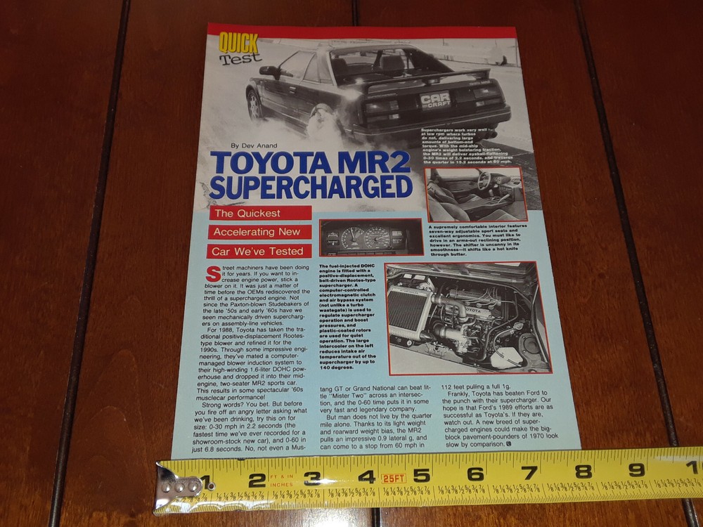 1988 TOYOTA MR2 SUPERCHARGED ORIGINAL ARTICLE