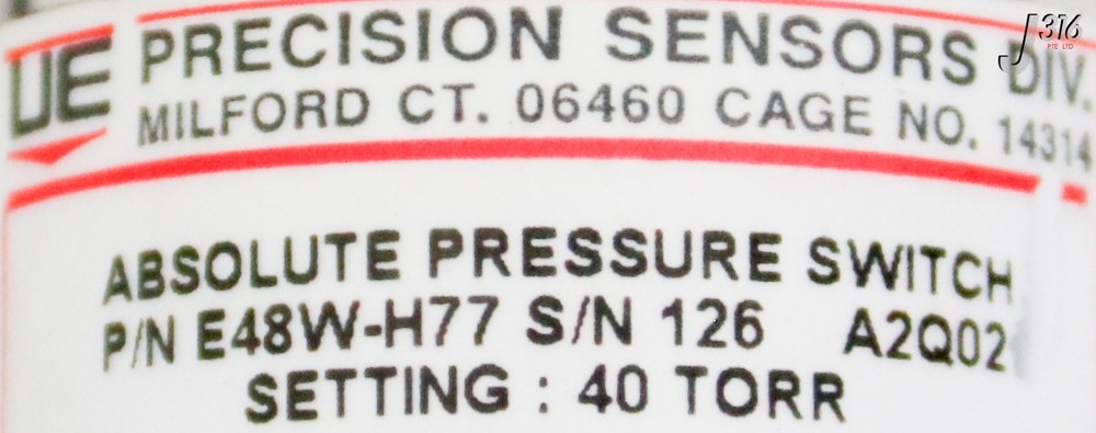 39938 PRECISION SENSORS ABSOLUTE PRESSURE SWITCH E48W-H77