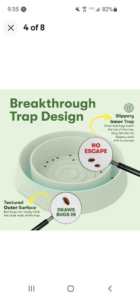 BugMD Bed Bug Blocker (4-Pack) - Bed Bug Trap ~ Bed Bug Catcher ~ Insect Trap