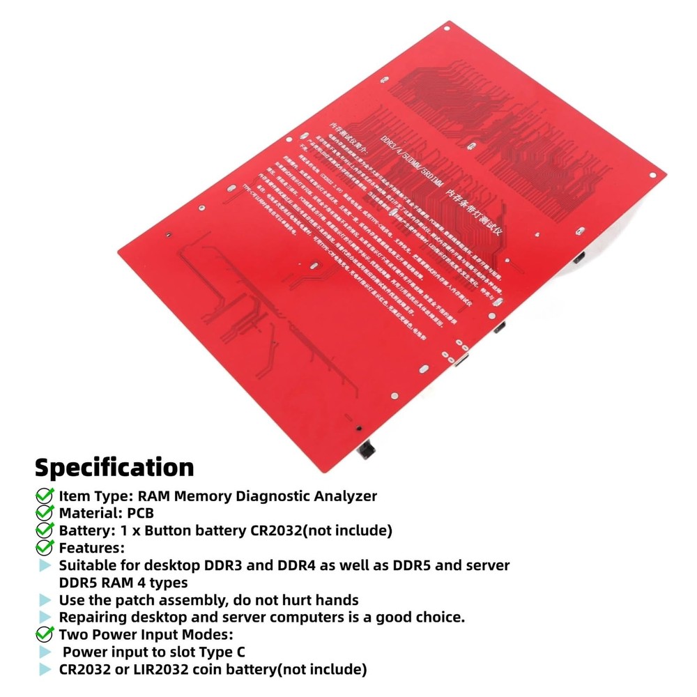Memory Tester, Memory Diagnostic Analyzer, 4 in 1 Desktop DDR3 DDR4 DDR5UDMM